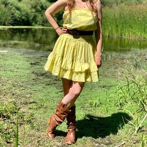 Moda International yellow ruffle dress A29